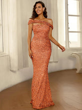 Missord Asymmetrical Neck Sequin Prom Dress